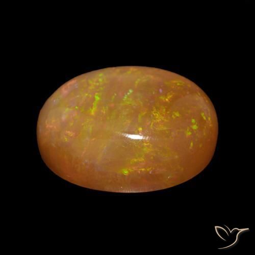 Ópalo de chocolate Multicolor natural de 12.74 ct, Ovalada, Opaco