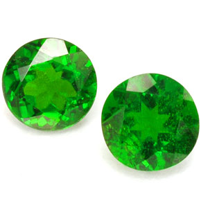 Gemas de diopsido de cromo verde natural de  ct, corte redondo, SI