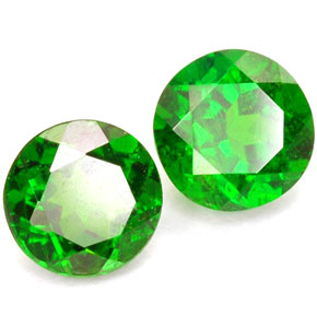 Gemas de diopsido de cromo verde natural de  ct, corte redondo, SI