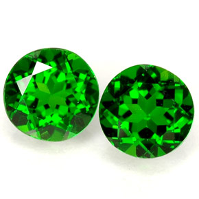 Gemas de diopsido de cromo verde natural de  ct, corte redondo, VVS