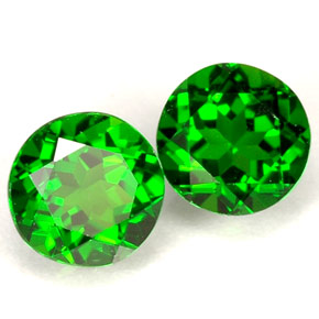 Gemas de diopsido de cromo verde natural de  ct, corte redondo, VVS