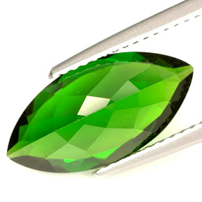 Diopsido de cromo verde natural de 3,94 ct, marquesa, VVS-VS
