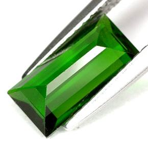 Diopsido de cromo verde natural de 1,65 ct, baguette, VVS-VS