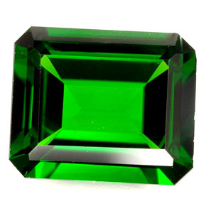 Diopsido de cromo verde natural de 4,93 ct, corte esmeralda, IF