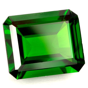 Diopsido de cromo verde natural de 4,93 ct, corte esmeralda, IF