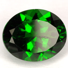 diópsido de cromo Verde natural de 3.10 ct, Corte Óvalo, VVS-VS