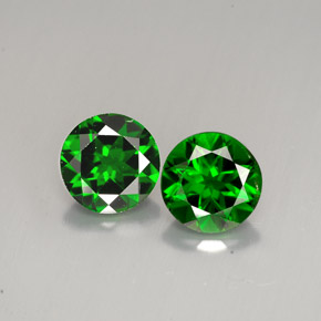 Gemas de diopsido de cromo verde natural de  ct, corte redondo, VS-SI