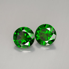Gemas de diopsido de cromo verde natural de  ct, corte redondo, VS-SI