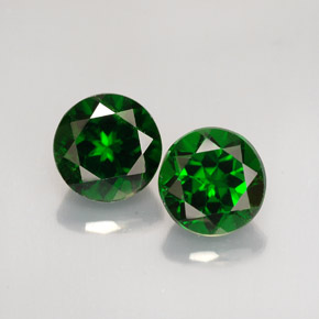 Gemas de diopsido de cromo verde natural de  ct, corte redondo, VS-SI