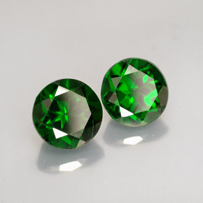 Gemas de diopsido de cromo verde natural de  ct, corte redondo, VS-SI