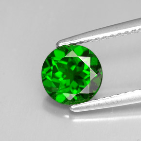 Diopsido de cromo verde natural de 1,47 ct, corte redondo, VS-SI