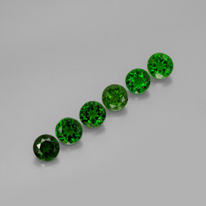 Gemas de diopsido de cromo verde natural de  ct, corte redondo, VS