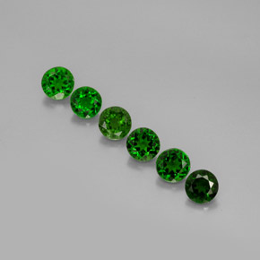 Gemas de diopsido de cromo verde natural de  ct, corte redondo, VS