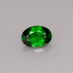 Diopsido de cromo verde natural de 0,77 ct, corte óvalo, VS