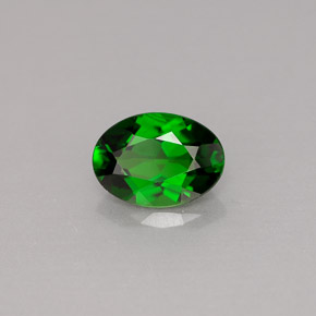 Diopsido de cromo verde natural de 0,77 ct, corte óvalo, VS