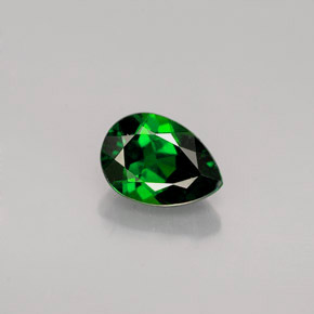 Diopsido de cromo verde natural de 0,85 ct, en forma de pera, VVS-VS