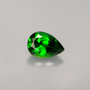 Diopsido de cromo verde natural de 0,68 ct, en forma de pera, VVS-VS