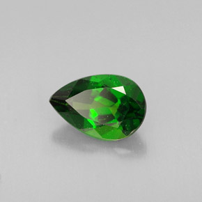 diópsido de cromo Verde natural de 0.72 ct, En forma de pera, VVS-VS