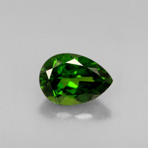 Diopsido de cromo verde natural de 0,83 ct, en forma de pera, VS