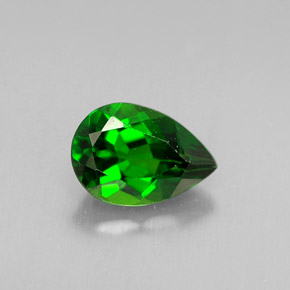 Diopsido de cromo verde natural de 0,67 ct, en forma de pera, VVS-VS