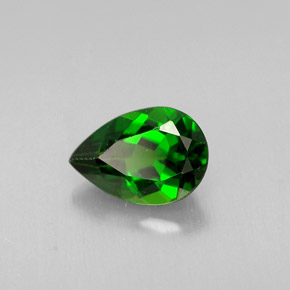 Diopsido de cromo verde natural de 0,67 ct, en forma de pera, VVS-VS