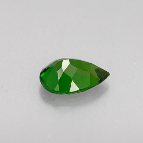 Diopsido de cromo verde natural de 0,72 ct, en forma de pera, VS