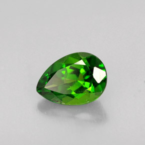 diópsido de cromo Verde natural de 0.79 ct, En forma de pera, VVS-VS