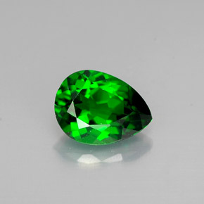 Diopsido de cromo verde natural de 0,72 ct, en forma de pera, VVS-VS