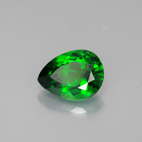 Diopsido de cromo verde natural de 0,72 ct, en forma de pera, VVS-VS