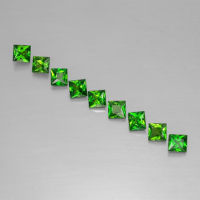 Gemas de diopsido de cromo verde natural de  ct, cuadrado, VVS-VS