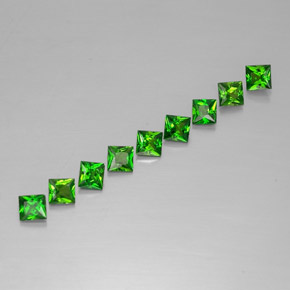 Gemas de diopsido de cromo verde natural de  ct, cuadrado, VVS-VS