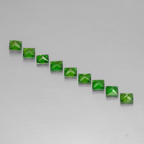 Gemas de diopsido de cromo verde natural de  ct, cuadrado, VVS-VS