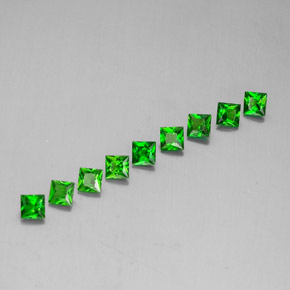 Gemas de diopsido de cromo verde natural de  ct, cuadrado, VVS-VS