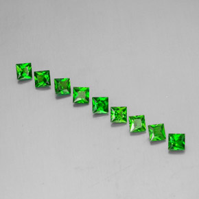 Gemas de diopsido de cromo verde natural de  ct, cuadrado, VVS-VS