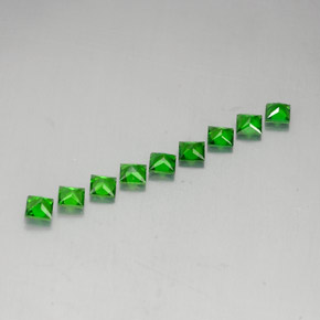 Gemas de diopsido de cromo verde natural de  ct, cuadrado, VVS-VS