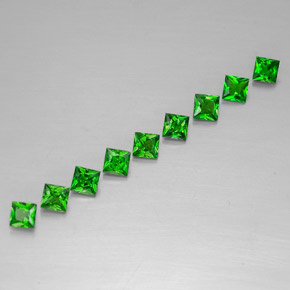 Gemas de diopsido de cromo verde natural de  ct, cuadrado, VVS-VS