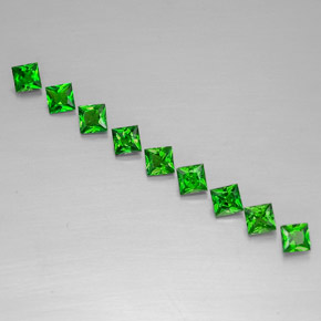 Gemas de diopsido de cromo verde natural de  ct, cuadrado, VVS-VS