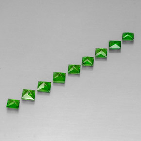 Gemas de diopsido de cromo verde natural de  ct, cuadrado, VVS-VS