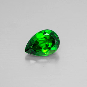 Diopsido de cromo verde natural de 0,64 ct, en forma de pera, VVS-VS