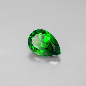 Diopsido de cromo verde natural de 0,64 ct, en forma de pera, VVS-VS