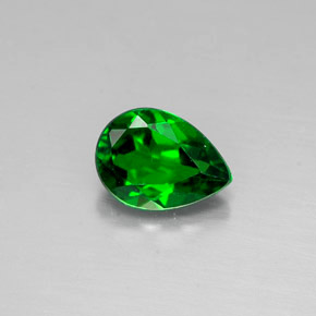 Diopsido de cromo verde natural de 0,59 ct, en forma de pera, VVS-VS