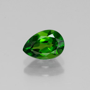 diópsido de cromo Verde natural de 0.80 ct, En forma de pera, VVS-VS