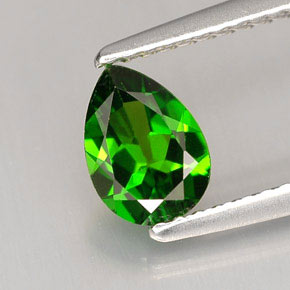 Diopsido de cromo verde natural de 0,75 ct, en forma de pera, VVS-VS