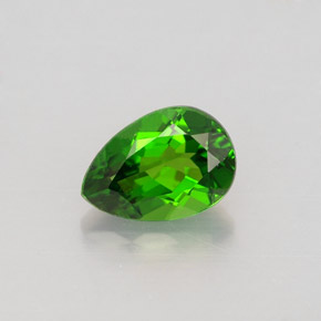 Diopsido de cromo verde natural de 0,79 ct, en forma de pera, VVS-VS