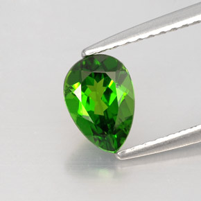 Diopsido de cromo verde natural de 0,79 ct, en forma de pera, VVS-VS