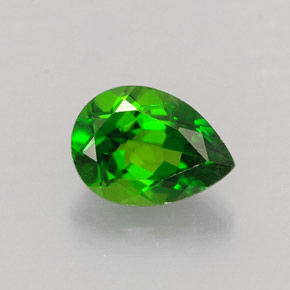 Diopsido de cromo verde natural de 0,79 ct, en forma de pera, VVS-VS