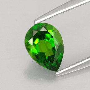 Diopsido de cromo verde natural de 0,79 ct, en forma de pera, VVS-VS