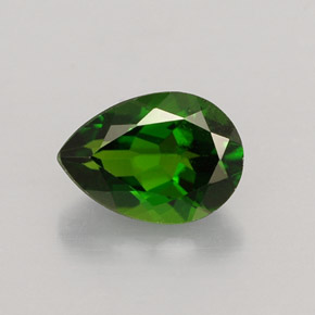 Diopsido de cromo verde natural de 0,82 ct, en forma de pera, VVS-VS