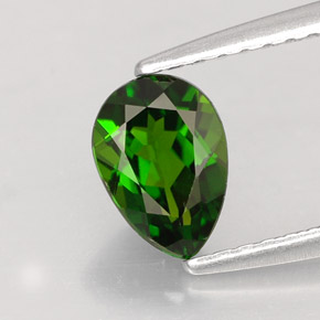 diópsido de cromo Verde natural de 0.80 ct, En forma de pera, VVS-VS