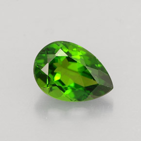 Diopsido de cromo verde natural de 0,80 ct, en forma de pera, VVS-VS
